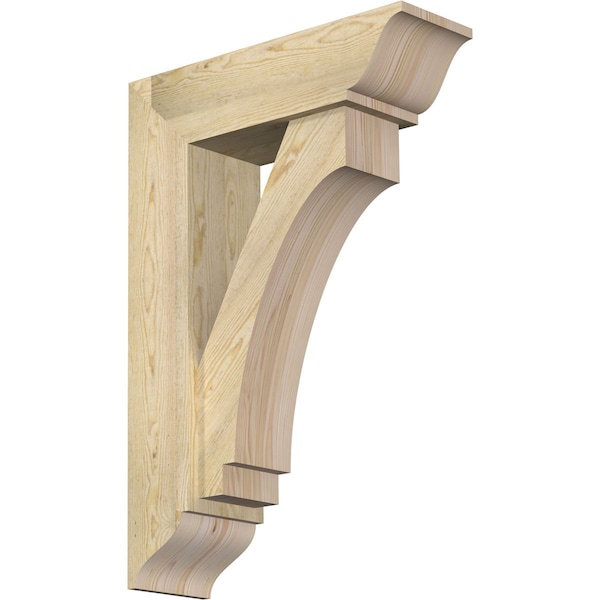 Ekena Millwork Imperial Traditional Rough Sawn Bracket w/ Offset Brace, Douglas Fir, 8"W x 26"D x 38"H BKT0806X26X38IMP01RDF - main